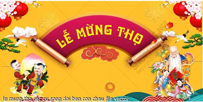 le mung tho cac cu song doi ben con chau file vector
